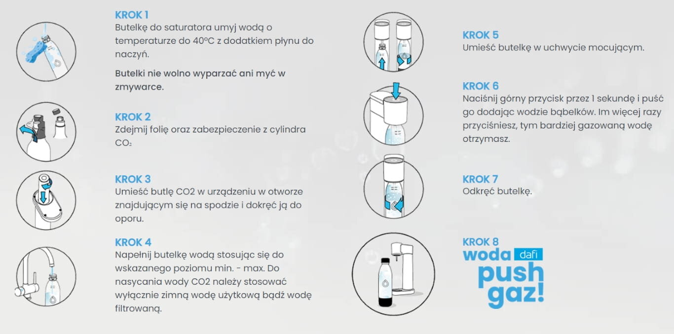 "Dafi PushAir" vandens saturatorius + 2x 0,7 l butelis + CO2 kasečių rinkinys, juodas цена и информация | Išskirtiniai maisto gaminimo prietaisai | pigu.lt