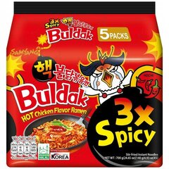 Japoniški makaronai Ramen Samyang 3X Spicy, 140g X 5 vnt. цена и информация | Супы, бульоны | pigu.lt