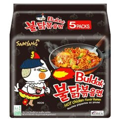 Japoniški makaronai Ramen Samyang Hot Chicken Original - Hot Chicken Original, 140g x 5 vnt. kaina ir informacija | Sriubos, sultiniai | pigu.lt