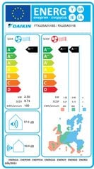 Sieninis šilumos siurblys Daikin Emura FTXJ25AS/RXJ25A цена и информация | Кондиционеры, рекуператоры | pigu.lt