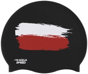 Plaukimo kepuraitė Aqua Speed Poland, juoda kaina ir informacija | Plaukimo kepuraitės | pigu.lt