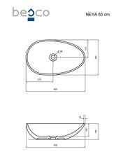 Praustuvas Besco Neya Blue Wave, 60 cm kaina ir informacija | Praustuvai | pigu.lt