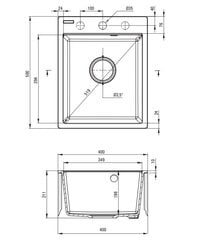 Granitinė virtuvinė plautuvė Deante Corio, ZRC_S103, Metallic grey kaina ir informacija | Virtuvinės plautuvės | pigu.lt