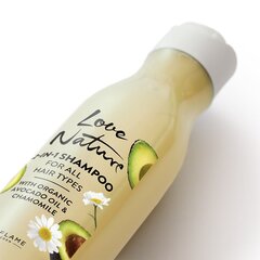 "Oriflame Love Nature 2-in-1" šampūnas su ekologišku avokadų aliejumi ir ramunėlėmis visų tipų plaukams 250 ml kaina ir informacija | Šampūnai | pigu.lt