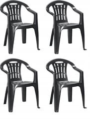 4x Keter Mallorca dārza krēsls 17180335 grafīts kaina ir informacija | Lauko kėdės, foteliai, pufai | pigu.lt