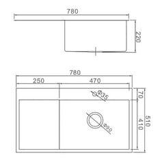 Кухонная мойка Wisent W37851-R, серебрянного цвета цена и информация | Раковины на кухню | pigu.lt