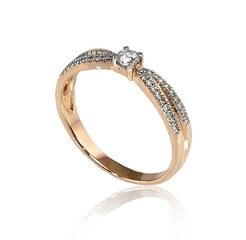 Auksinis žiedas su deimantais Diamond Sky "Joanna IX" iš raudono, 585 prabos aukso DS01G857 kaina ir informacija | Žiedai | pigu.lt