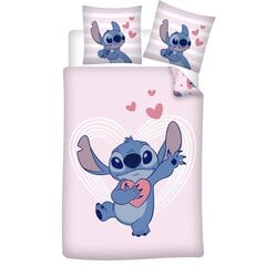 Lilo & Stitch Dvipusis antklodės užvalkalas - Širdelė kaina ir informacija | Patalynė kūdikiams, vaikams | pigu.lt