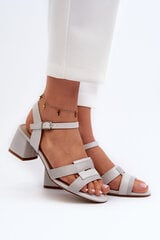 Women's High Heel Sandals in Faux Leather Sergio Leone SK894 Grey 31308-21 цена и информация | Женские босоножки | pigu.lt