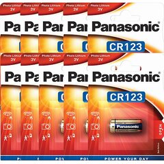 Panasonic elementas Lithium CR123, 10 vnt. kaina ir informacija | Elementai | pigu.lt