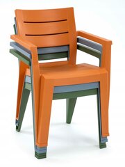 JULIE Orange kėdė Tvirta ir stabili plastikinė sodo kėdė kaina ir informacija | Lauko kėdės, foteliai, pufai | pigu.lt