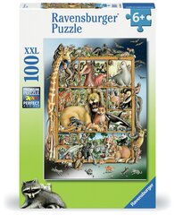 ravensburger galvosūkis 100 vnt gyvūnų ant paveikslo rėmelio kaina ir informacija | Dėlionės (puzzle) | pigu.lt