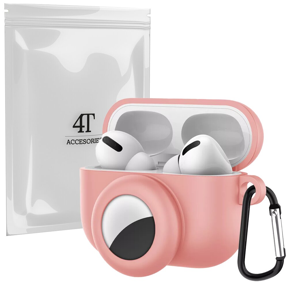 Dėklas Ausinėms Silicone Case For Apple Airpods Pro 1 + Karabinas + Airtag kaina ir informacija | Ausinių aksesuarai | pigu.lt