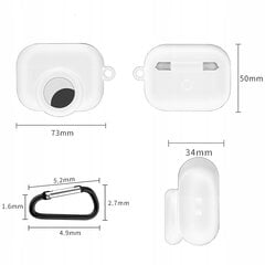 Dėklas Ausinėms Silicone Case For Apple Airpods Pro 1 + Karabinas + Airtag kaina ir informacija | Ausinių aksesuarai | pigu.lt