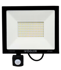 Naświetlacz Halogen LED Lampa Reflektor Czujnik Ruchu - Vogler Halogeninė halogeninė LED reflektorinė lempa 100 W su judesio jutikliu - Vogler цена и информация | Фонарики, прожекторы | pigu.lt