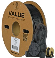 PrimaValue PLA+ 1.75mm 1kg - Black kaina ir informacija | Išmanioji technika ir priedai | pigu.lt