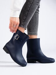 Women's navy blue Wellington boots with a buckle 294676516 цена и информация | Женские резиновые сапоги | pigu.lt