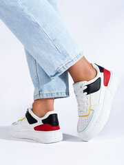 White and red platform sneakers 295570738 цена и информация | Спортивная обувь, кроссовки для женщин | pigu.lt