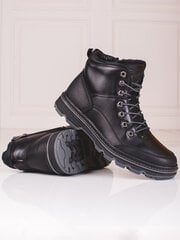 Black men's lace-up boots 296041756 цена и информация | Мужские ботинки | pigu.lt