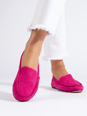 Comfortable pink suede moccasins 296141777 цена и информация | Женские туфли | pigu.lt