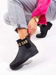 Black women's short rain boots 296171668 цена и информация | Женские резиновые сапоги | pigu.lt