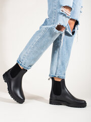 Black Chelsea boots with a thick sole 296194049 цена и информация | Женские резиновые сапоги | pigu.lt