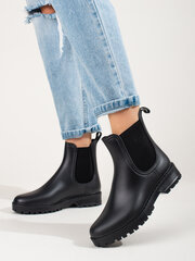 Black Chelsea boots with a thick sole 296194049 цена и информация | Женские резиновые сапоги | pigu.lt