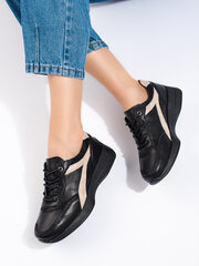 Leather black platform sneakers 296237715 цена и информация | Спортивная обувь, кроссовки для женщин | pigu.lt