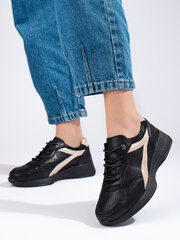 Leather black platform sneakers 296237715 цена и информация | Спортивная обувь, кроссовки для женщин | pigu.lt