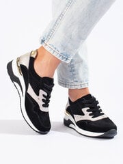 Leather wedge sneakers, black 296297870 цена и информация | Спортивная обувь, кроссовки для женщин | pigu.lt