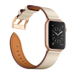 Dirželis Apyrankė skirta Apple Watch 4TechGoods modeliui SE 9 8 7 6 5 4 3 2 1 41 40 38 mm Band Natūralios odos Smėlio spalvos kaina ir informacija | Išmaniųjų laikrodžių ir apyrankių priedai | pigu.lt