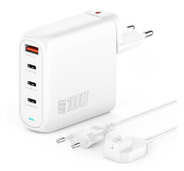 "4smarts GaN Flex Pro" įkroviklio adapteris, 100 W, 3xUSB-C+1 USB-A, baltos spalvos цена и информация | Зарядные устройства для телефонов | pigu.lt