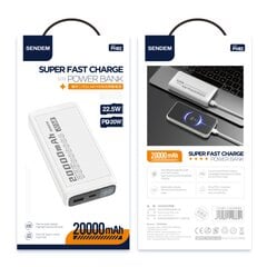 SENDEM PH82 powerbank 20000 mAh | 2.4A | LED | balta kaina ir informacija | Atsarginiai maitinimo šaltiniai (power bank) | pigu.lt