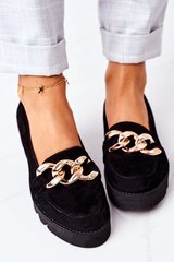 Suede Moccasins Lewski Shoes 3040 Black 15809-21 цена и информация | Женские тапочки | pigu.lt