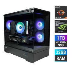 Kompiuteris MonsterX Ryzen 5 7600X 32GB 1TB NVME RTX4070 kaina ir informacija | Stacionarūs kompiuteriai | pigu.lt