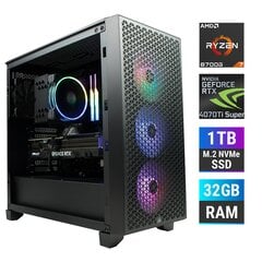 Компьютер MonsterX Ryzen 7 8700G 32GB 1TB NVME RTX4070Ti Super цена и информация | Стационарные компьютеры | pigu.lt