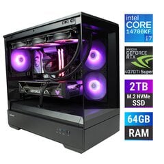 Kompiuteris MonsterX i7 14700KF 64GB 2TB NVME RTX4070Ti Super kaina ir informacija | Stacionarūs kompiuteriai | pigu.lt