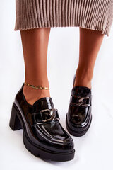 Elegant shoes on a pillar With Silver Ornament Black Harmell 21373-21 цена и информация | Женские тапочки | pigu.lt