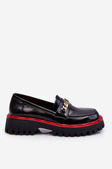 Patent Leather Platform Loafers Black Ronin 24223-21 цена и информация | Женские тапочки | pigu.lt