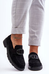 Suede Platform Moccasins Jarren Black 27037-21 цена и информация | Женские тапочки | pigu.lt