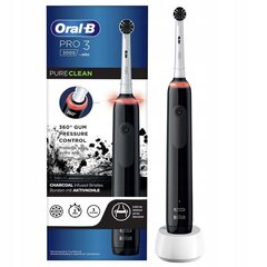 "Oral-B Pro 3 3000 Pure Clean" dantų šepetėlis juodas + 4 tikslūs pakaitalai + juodas dėklas kaina ir informacija | Elektriniai dantų šepetėliai | pigu.lt