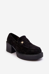 Women's Suede Heeled Shoes Black Afnira 27853-21 цена и информация | Женские тапочки | pigu.lt