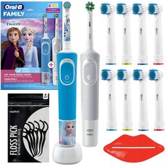 2x ORAL-B KIDS FROZEN ELEKTRINIS dantų šepetėlis + ORAL-B VITALITY PRO rinkinys цена и информация | Электрические зубные щетки | pigu.lt