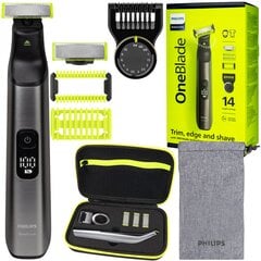 "Philips OneBlade PRO QP6550/15" skustuvas + "Philips OneBlade PRO QP6xxx" skustuvo dėklas цена и информация | Машинки для стрижки волос | pigu.lt