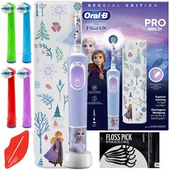 ORAL-B VITALITY PRO D103 FROZEN DANTŲ ŠEPEETYTŲ RINKINYS + DĖKLAS, GALUTĖS, PRIEDAI kaina ir informacija | Elektriniai dantų šepetėliai | pigu.lt