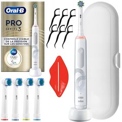 ORAL-B PRO 3 DANTŲ ŠEPETĖLIS 3000 OLYMPIA SPECIAL EDITION + DĖKLAS ant galiuko kaina ir informacija | Elektriniai dantų šepetėliai | pigu.lt