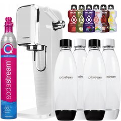 "SodaStream Art White" saturatorius + "SodaStream" buteliai 3x 1L Fuse + bolero kaina ir informacija | Gazuoto vandens aparatai ir priedai | pigu.lt