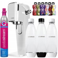 "SodaStream Art White" saturatorius + "SodaStream PET" 1 L buteliai juoda+balta "Fuse Two-pack" + bolero kaina ir informacija | Gazuoto vandens aparatai ir priedai | pigu.lt