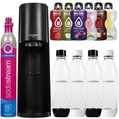 "SodaStream Terra Black" saturatorius + "SodaStream" buteliai 3x 1L Fuse + bolero kaina ir informacija | Gazuoto vandens aparatai ir priedai | pigu.lt