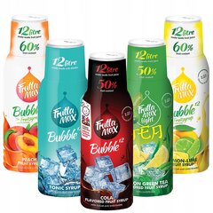 Sirupas FruttaMax BROSKWINIA 500ml+COLA 500ml+CITRINAS LIMONKA 500ml+TONIKAS 500 ml+ŽALIA arbata LEMON GREEN Light kaina ir informacija | Gazuoto vandens aparatai ir priedai | pigu.lt